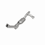MagnaFlow 93128 hm grade direct-fit catalytic converter, opposite front three-quarter view of the turntable spin