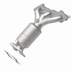 MagnaFlow 23213 hm grade manifold converter, rear view of the turntable spin