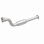 MagnaFlow 23521 hm grade direct-fit catalytic converter, front three-quarter view of the turntable spin