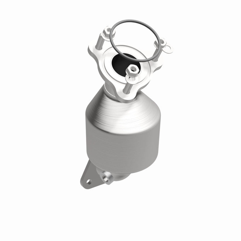 MagnaFlow 52300 oem grade direct-fit catalytic converter, front three-quarter view of the turntable spin