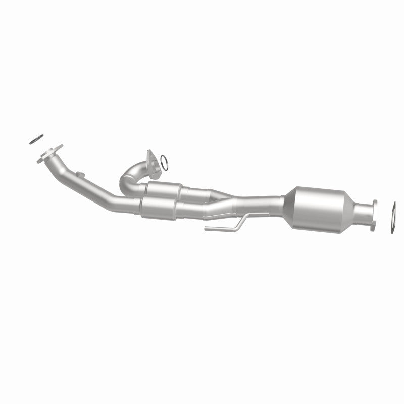 MagnaFlow 5592710 carb direct-fit catalytic converter, side view of the turntable spin