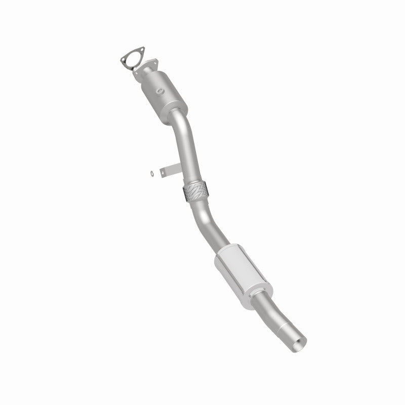MagnaFlow 49904 oem grade direct-fit catalytic converter, rear three-quarter view of the turntable spin