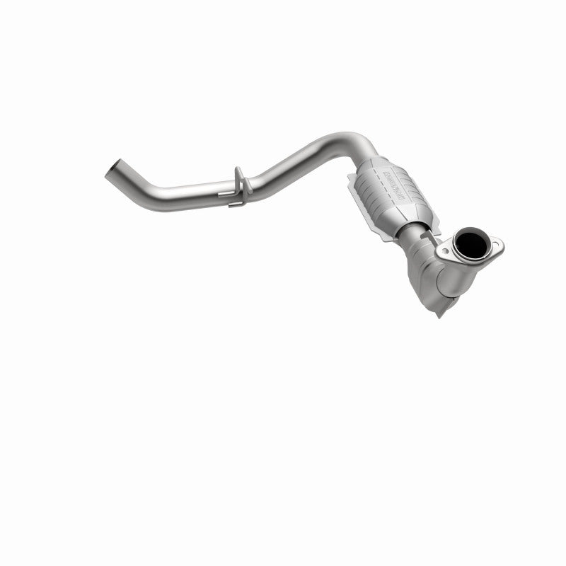 MagnaFlow 447117 carb direct-fit catalytic converter, opposite side view of the turntable spin