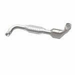 MagnaFlow 93374 hm grade direct-fit catalytic converter, opposite rear three-quarter view of the turntable spin