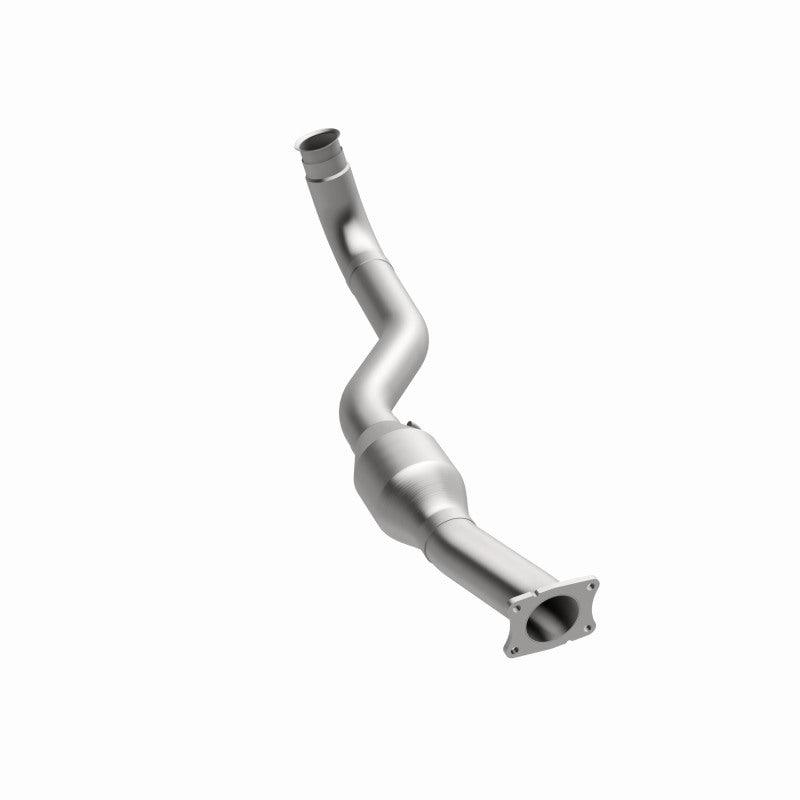 MagnaFlow 60501 hm grade direct-fit catalytic converter, rear three-quarter view of the turntable spin
