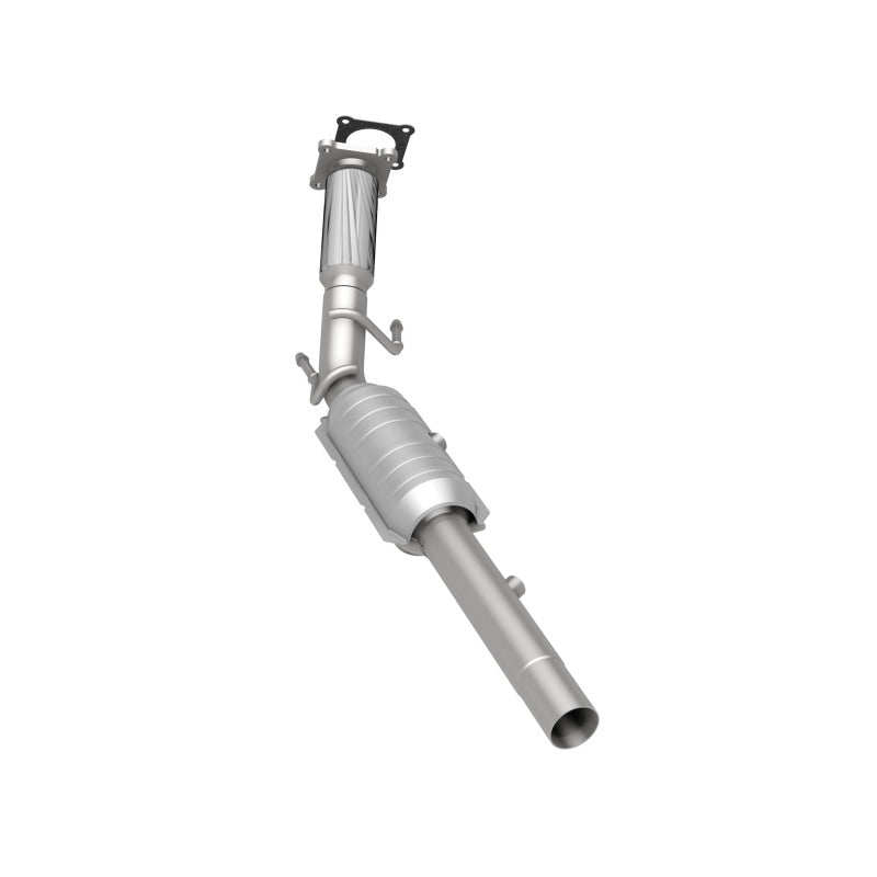 MagnaFlow 24333 hm grade direct-fit catalytic converter, rear three-quarter view of the turntable spin