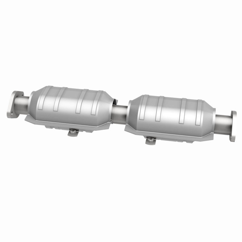 MagnaFlow 23250 epa direct-fit catalytic converter, side view of the turntable spin