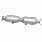 MagnaFlow 23250 epa direct-fit catalytic converter, side view of the turntable spin