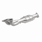 MagnaFlow 23555 epa direct-fit catalytic converter, front three-quarter view of the turntable spin