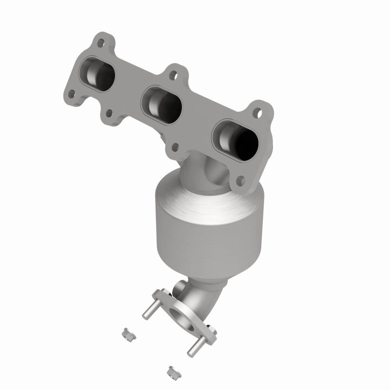 MagnaFlow 50756 hm grade manifold converter, rear view of the turntable spin