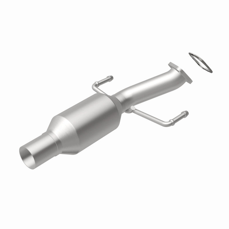 MagnaFlow 52966 oem grade direct-fit catalytic converter, rear view of the turntable spin