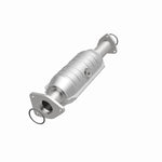 MagnaFlow 49026 oem grade direct-fit catalytic converter, opposite front three-quarter view of the turntable spin