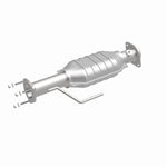 MagnaFlow 23297 hm grade direct-fit catalytic converter, front three-quarter view of the turntable spin