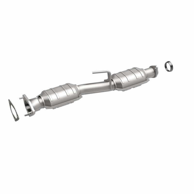 MagnaFlow 23313 hm grade direct-fit catalytic converter, front three-quarter view of the turntable spin