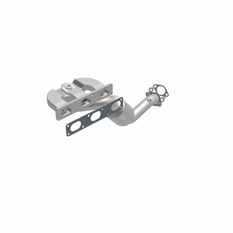 MagnaFlow 50298 hm grade manifold converter, opposite front three-quarter view of the turntable spin