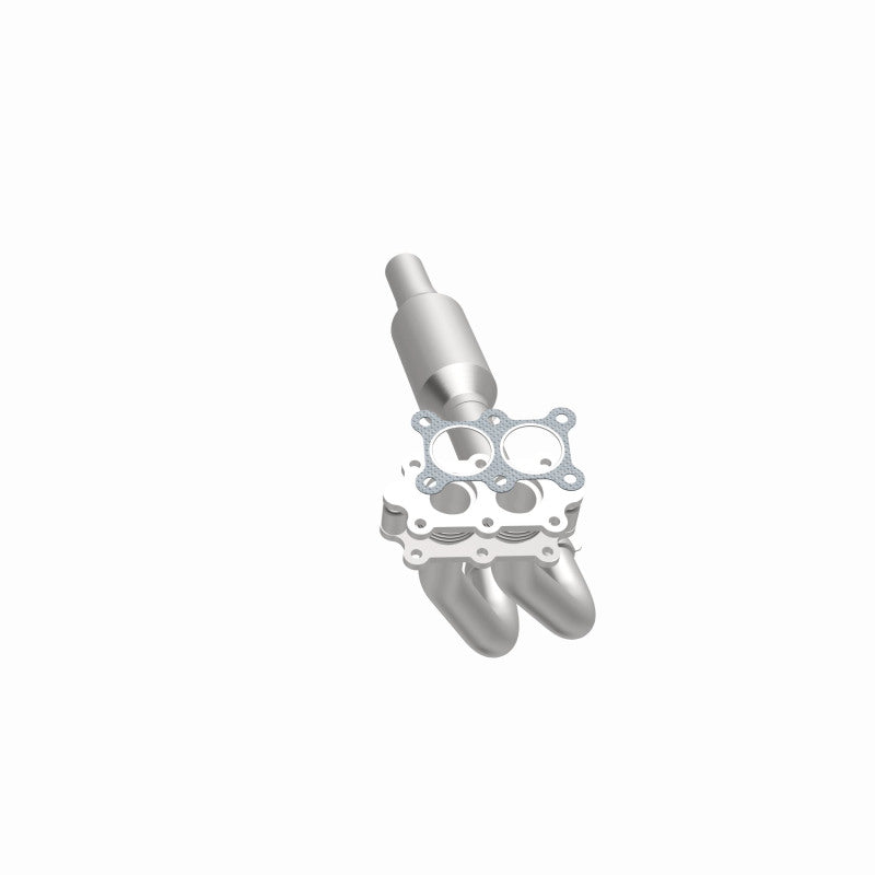 MagnaFlow 23207 epa direct-fit catalytic converter, opposite side view of the turntable spin