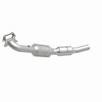MagnaFlow 551682 carb direct-fit catalytic converter, front three-quarter view of the turntable spin