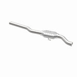 MagnaFlow 93276 epa direct-fit catalytic converter, opposite rear three-quarter view of the turntable spin