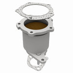 MagnaFlow 50671 hm grade direct-fit catalytic converter, opposite rear three-quarter view of the turntable spin