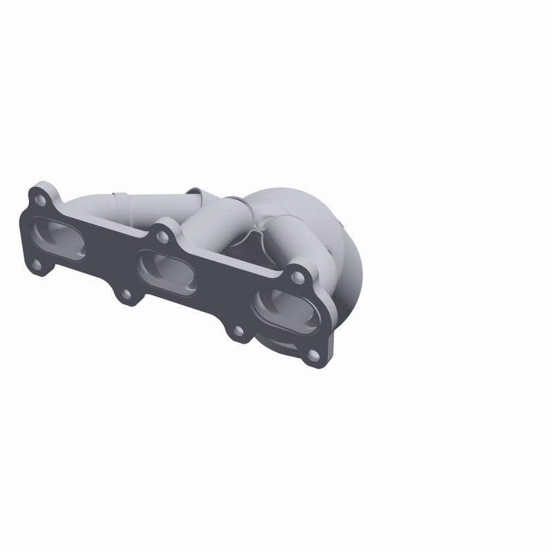 MagnaFlow 49302 oem grade manifold converter, opposite front three-quarter view of the turntable spin