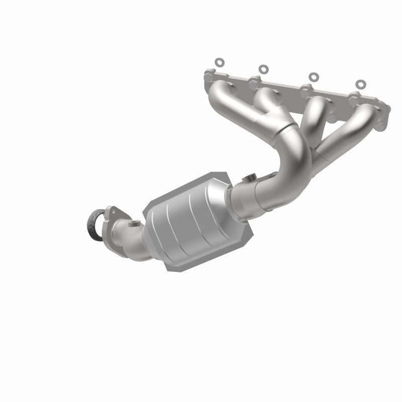 MagnaFlow 452785 carb manifold converter, opposite rear three-quarter view of the turntable spin