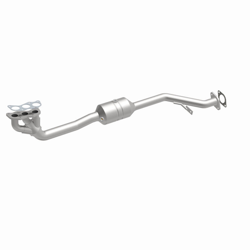 MagnaFlow 52203 oem grade manifold converter, front three-quarter view of the turntable spin