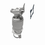 MagnaFlow 52020 oem grade manifold converter, opposite rear three-quarter view of the turntable spin