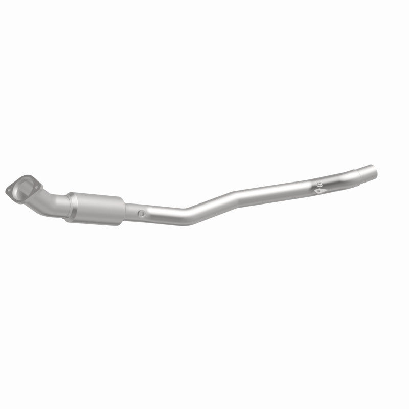 MagnaFlow 5561539 carb direct-fit catalytic converter, front three-quarter view of the turntable spin