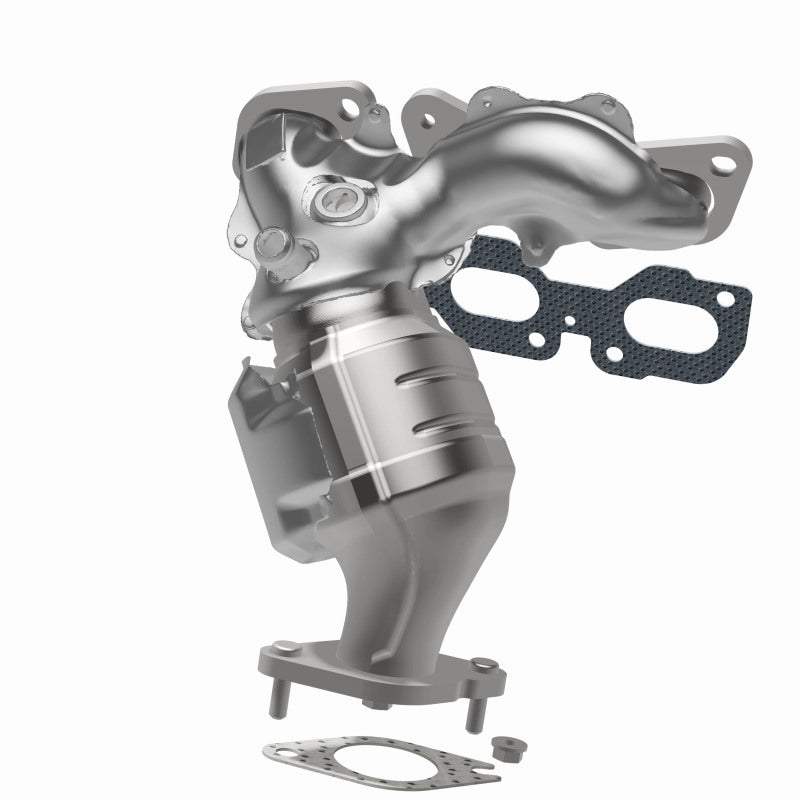 MagnaFlow 50811 hm grade manifold converter, opposite rear three-quarter view of the turntable spin