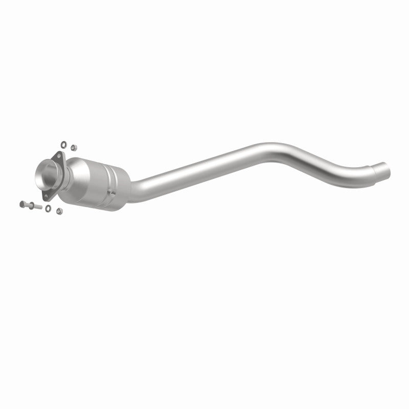 MagnaFlow 52004 oem grade direct-fit catalytic converter, front three-quarter view of the turntable spin