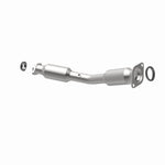 MagnaFlow 5411166 carb direct-fit catalytic converter, opposite rear three-quarter view of the turntable spin