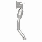 MagnaFlow 50430 hm grade manifold converter, rear three-quarter view of the turntable spin