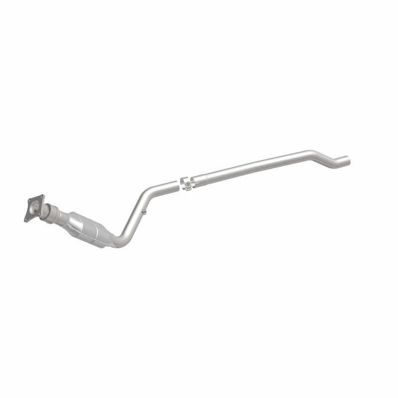 MagnaFlow 93278 hm grade direct-fit catalytic converter, front three-quarter view of the turntable spin