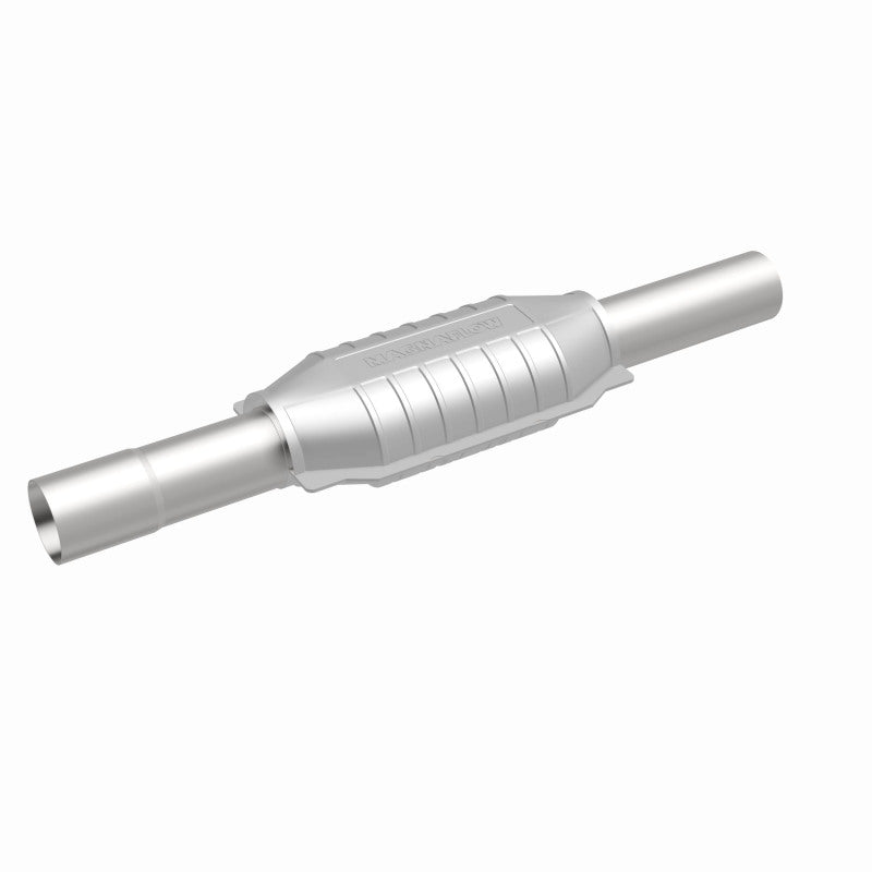 MagnaFlow 93475 epa direct-fit catalytic converter, front three-quarter view of the turntable spin
