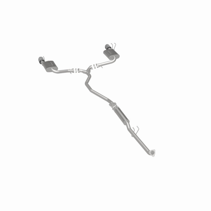 MagnaFlow 19612 neo series cat-back exhaust, rear three-quarter view of the turntable spin