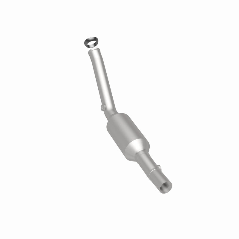 MagnaFlow 93300 hm grade direct-fit catalytic converter, rear three-quarter view of the turntable spin