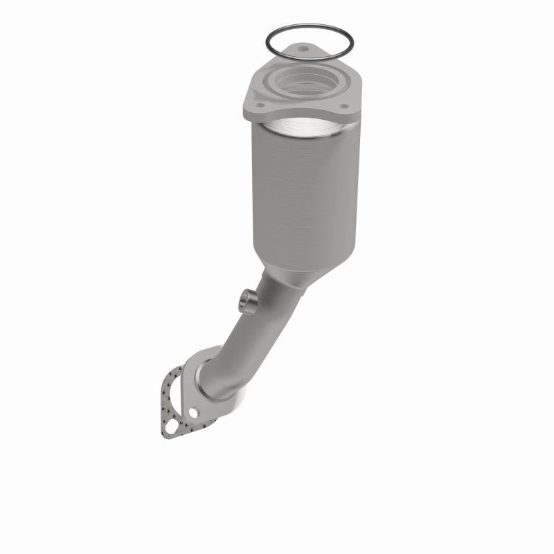 MagnaFlow 23030 hm grade direct-fit catalytic converter, front three-quarter view of the turntable spin