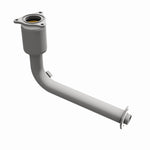 MagnaFlow 50837 hm grade direct-fit catalytic converter, opposite front three-quarter view of the turntable spin