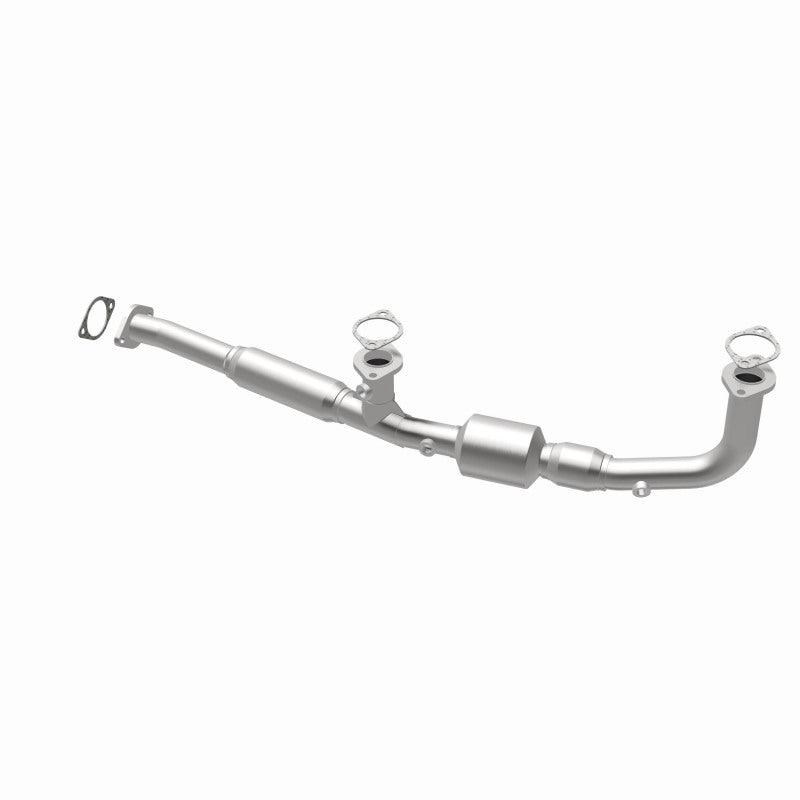 MagnaFlow 23276 hm grade direct-fit catalytic converter, opposite rear three-quarter view of the turntable spin