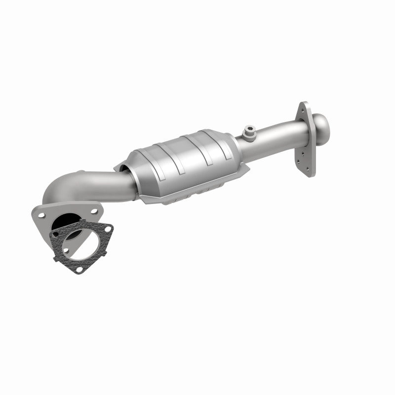 MagnaFlow 23471 hm grade direct-fit catalytic converter, front three-quarter view of the turntable spin