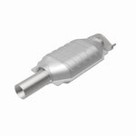 MagnaFlow 457018 carb direct-fit catalytic converter, rear view of the turntable spin