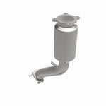 MagnaFlow 5561352 carb direct-fit catalytic converter, front three-quarter view of the turntable spin