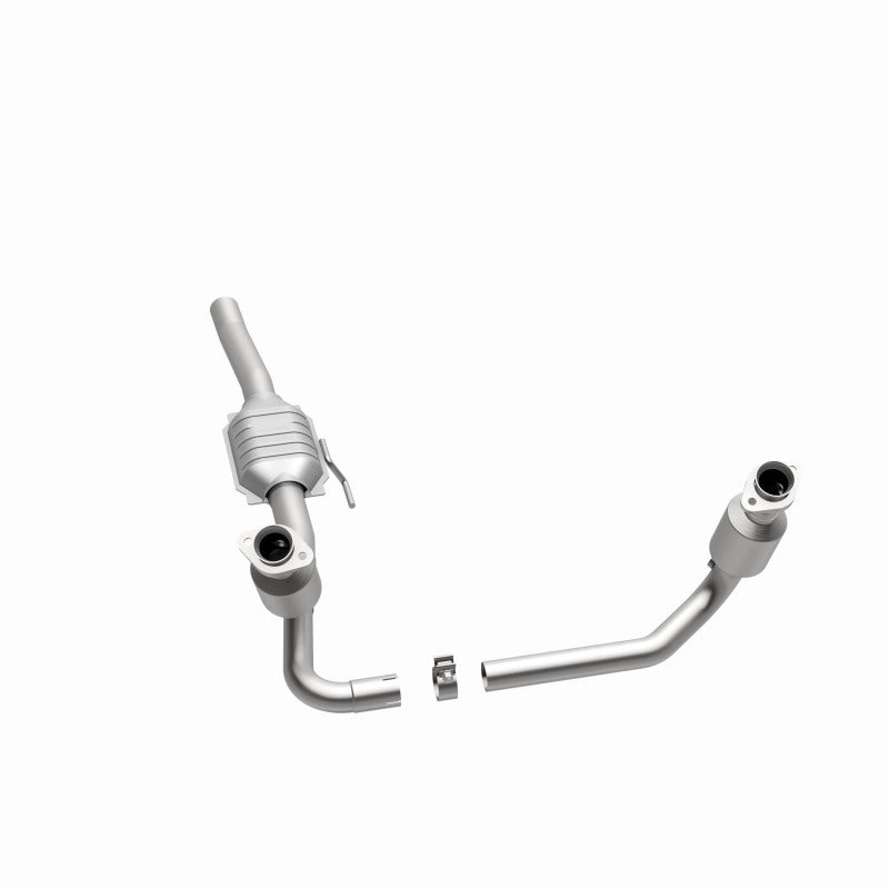 MagnaFlow 458043 carb direct-fit catalytic converter, opposite side view of the turntable spin