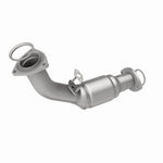 MagnaFlow 93258 hm grade direct-fit catalytic converter, front three-quarter view of the turntable spin