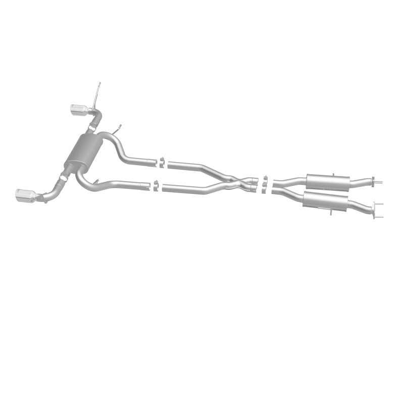 MagnaFlow 16929 street series cat-back exhaust, side view of the turntable spin