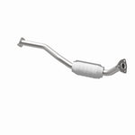 MagnaFlow 447228 carb direct-fit catalytic converter, opposite rear three-quarter view of the turntable spin