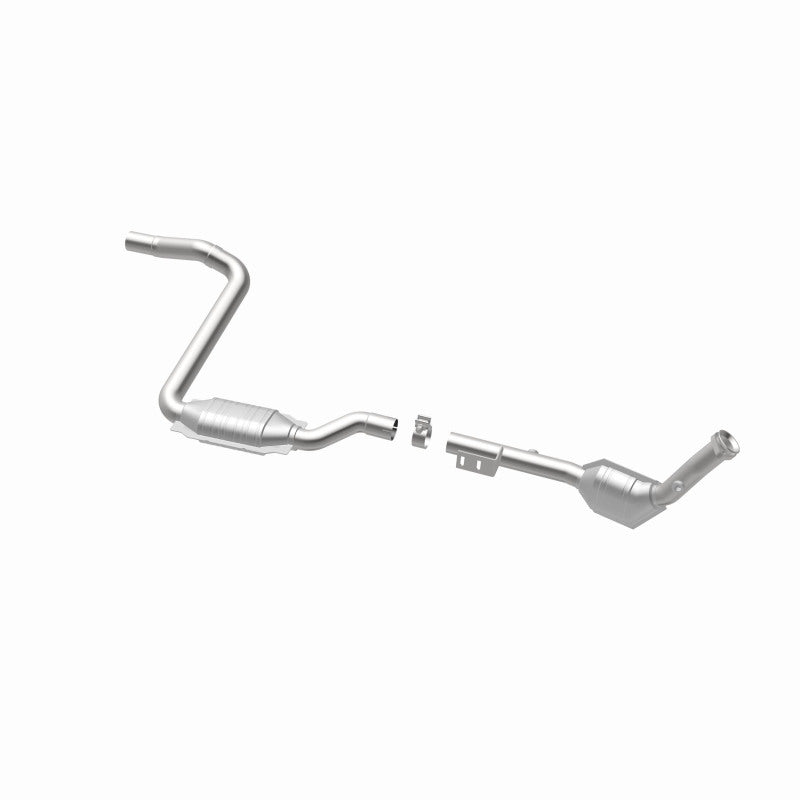 MagnaFlow 52116 oem grade direct-fit catalytic converter, opposite rear three-quarter view of the turntable spin