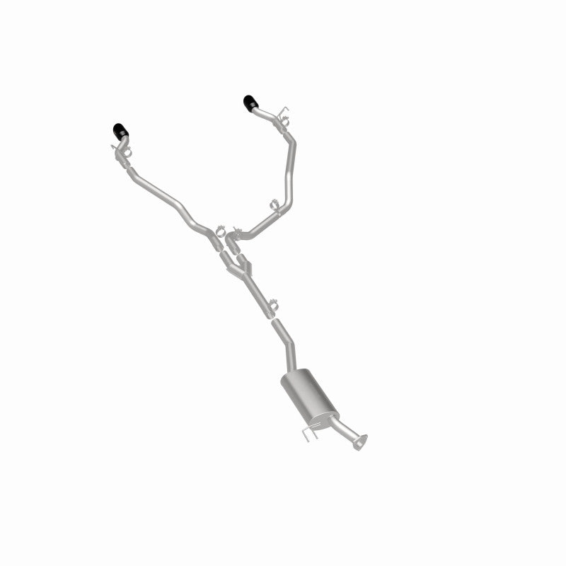 MagnaFlow 19633 neo series cat-back exhaust, rear three-quarter view of the turntable spin