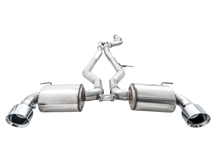 AWE Track Edition Exhaust for A90 Supra - 5" Chrome Silver Tips
