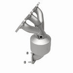 MagnaFlow 50756 hm grade manifold converter, opposite rear three-quarter view of the turntable spin